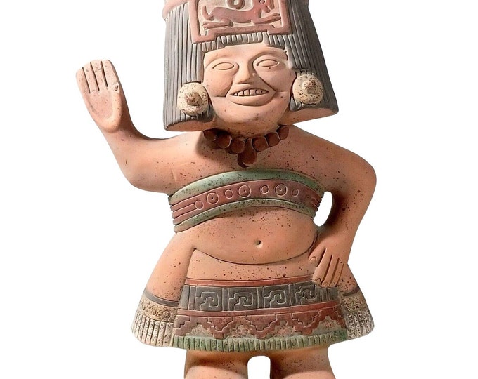 14 Folk Art Totem Terracotta Clay Statue Sculpture Pottery Aztec Mayan