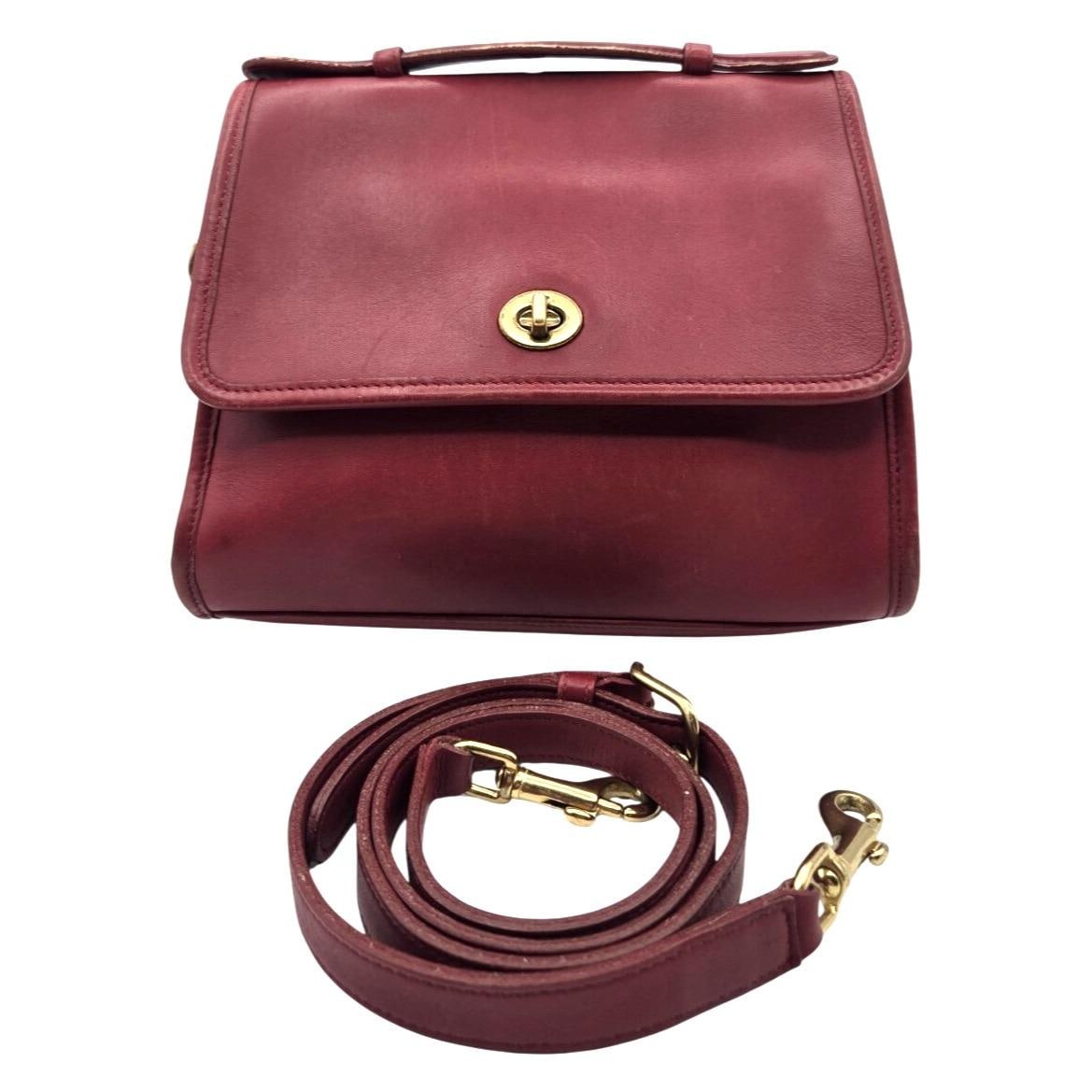 バッグ coach vintage shoulder red brown 9870 Vintage Coach Court Bag Satchel Red Brass Hardware #9870 With