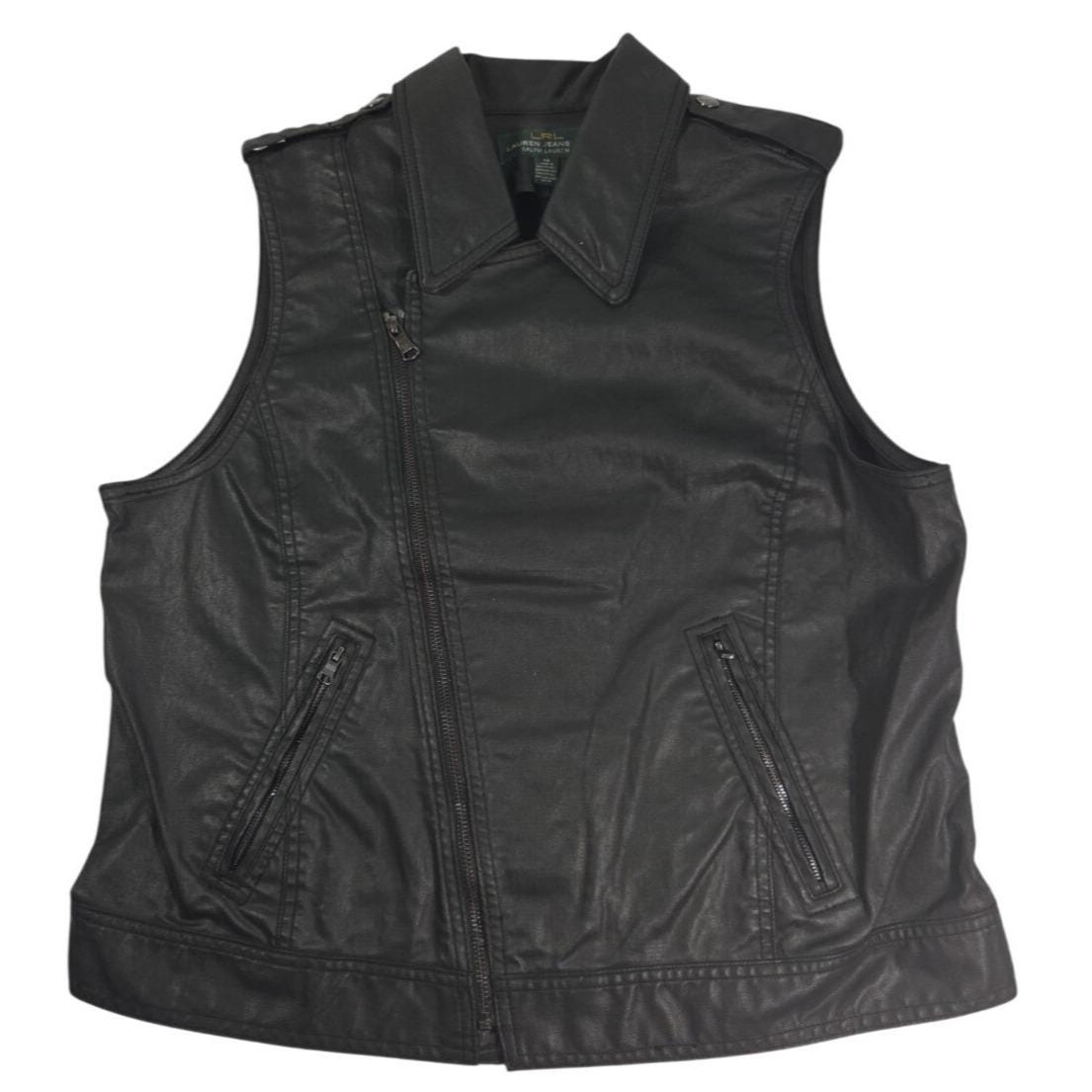 Ralph Lauren Leather Vest - Etsy