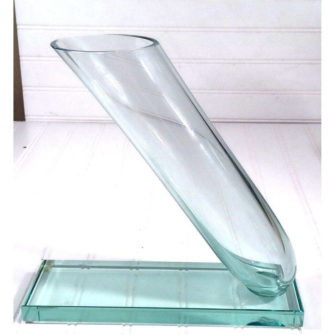 Vintage Signed Stephen Schlansler Art Glass Sculptural Sculpture