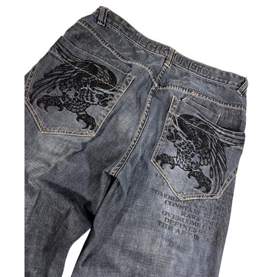Ecko Unltd Eagle Embroidered Baggy Jeans 36 Waist 28 Inseam Y2K