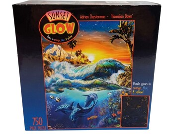Ceaco 750 Piece Puzzle Sunset Glow in the Dark Hawaiian Dawn