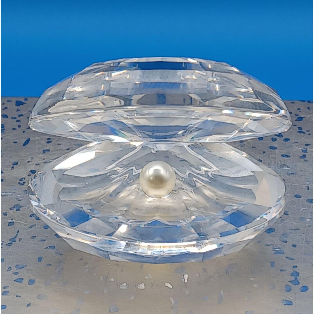 Swarovski Crystal Large Clear Oyster Clam Shell Figurine With Pearl ...