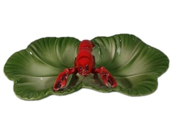 Vintage Brad Keeler Large Lobster California Pottery Figural Divided Platter