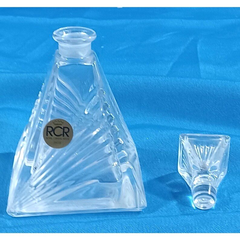 Vintage RCR Royal Crystal Rock 24% Plomb Carafe à Whisky Italien Crystal Square - Opera Pattern Cut - France