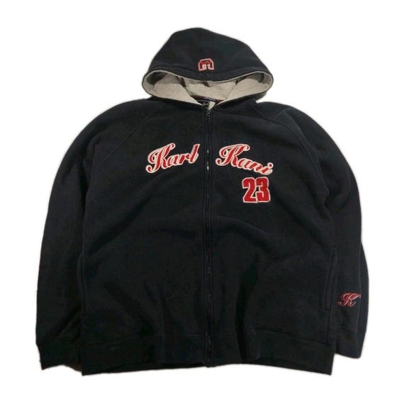 VTG Y2K 90s KARL KANI Hoodie Endurance Spellout Full Zip Faded Hip