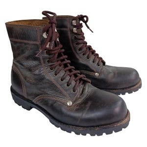 Y2k Leather Boots - Etsy