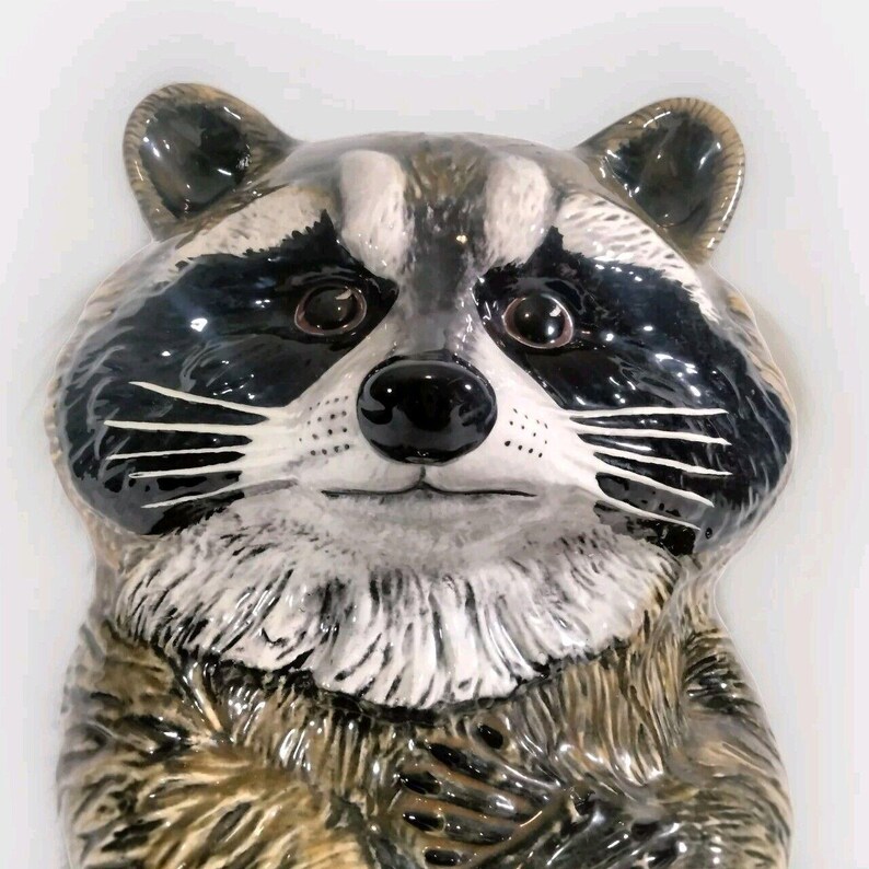 Set of 3 Life Size Raccoon Statue Wildlife Rustic Cabin Farmhouse Decor ...