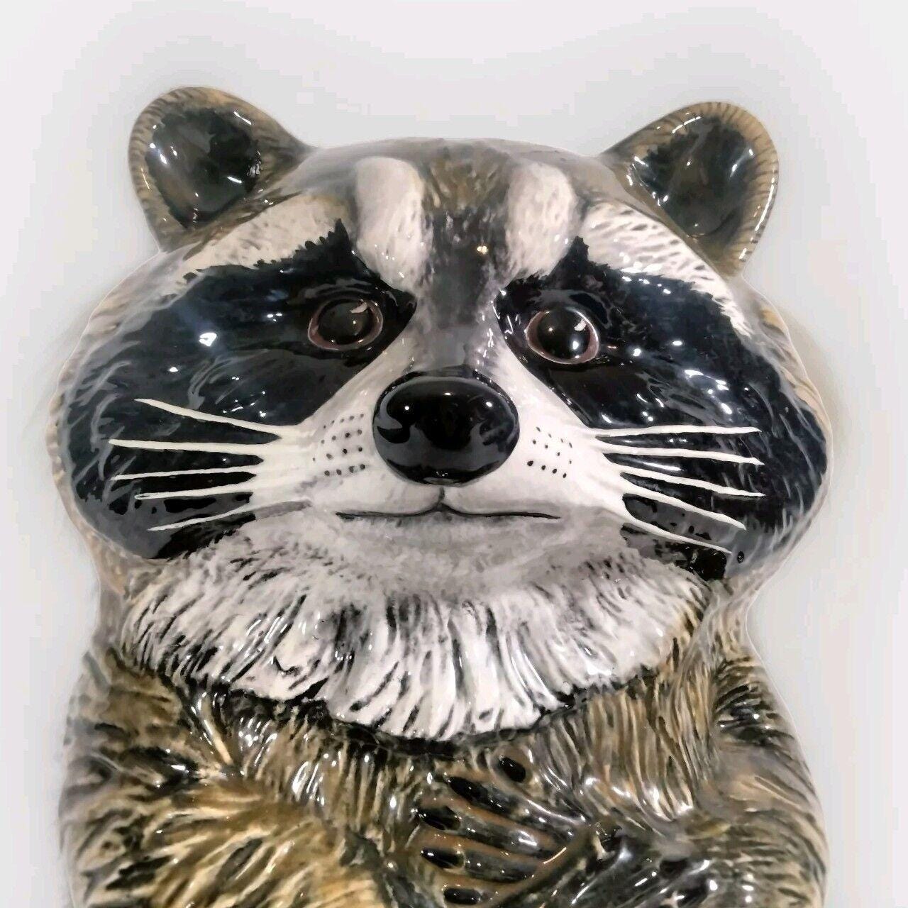 Set of 3 Life Size Raccoon Statue Wildlife Rustic Cabin Farmhouse Decor ...