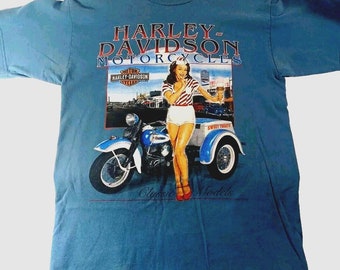 Vintage Harley Davidson Shirt Men Medium Black Tee Clown
