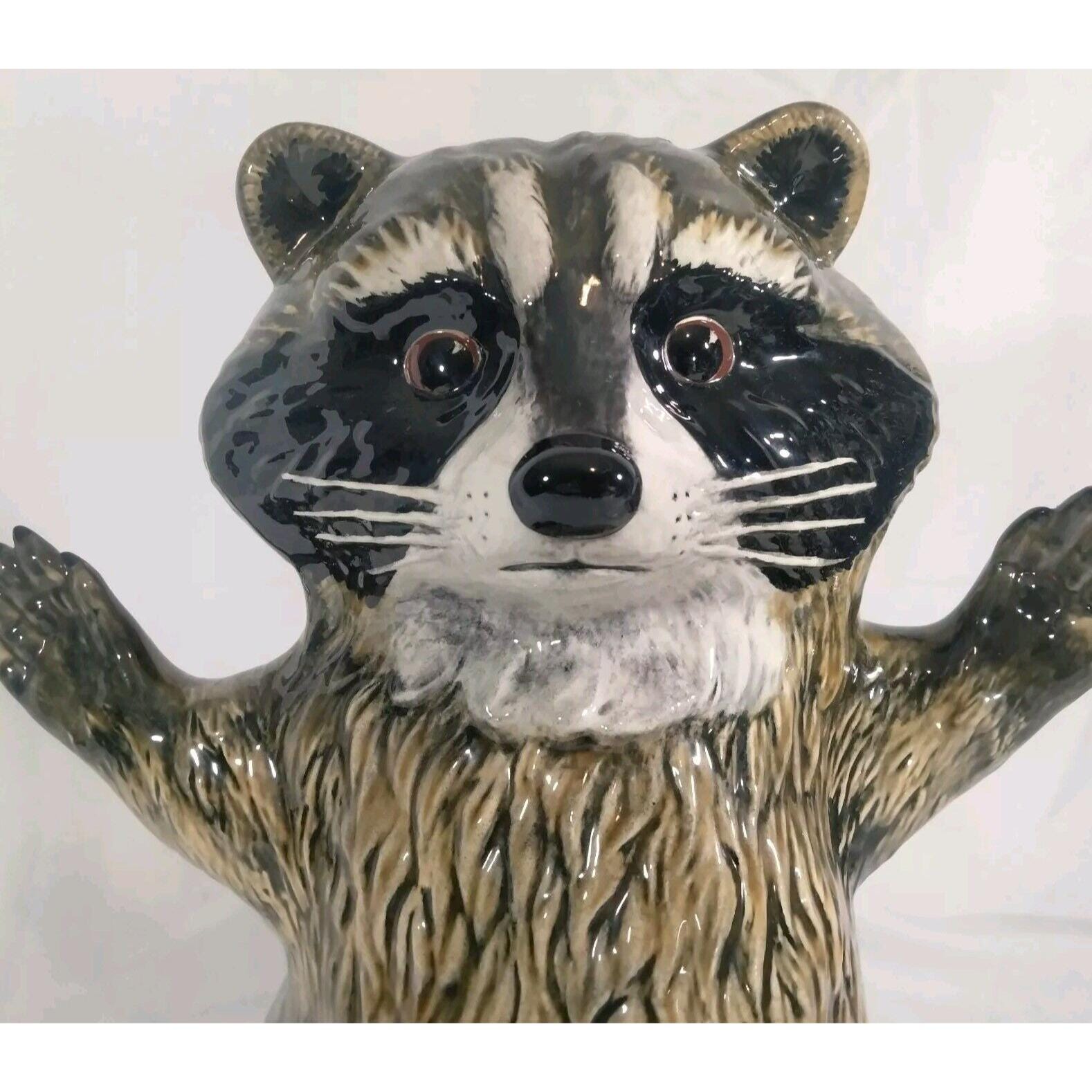 Set of 3 Life Size Raccoon Statue Wildlife Rustic Cabin Farmhouse Decor ...