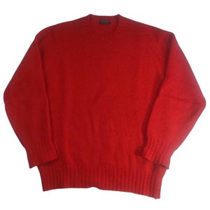 Vtg 60s Brooks Brothers Sz 42 Shetland Wool Red Crewneck Sweater Scotland Made