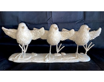 Dancing Birds Sparrow Sculpture Statue Figurine Indoor Outdoor Garden Decor World Market, New Old Stock