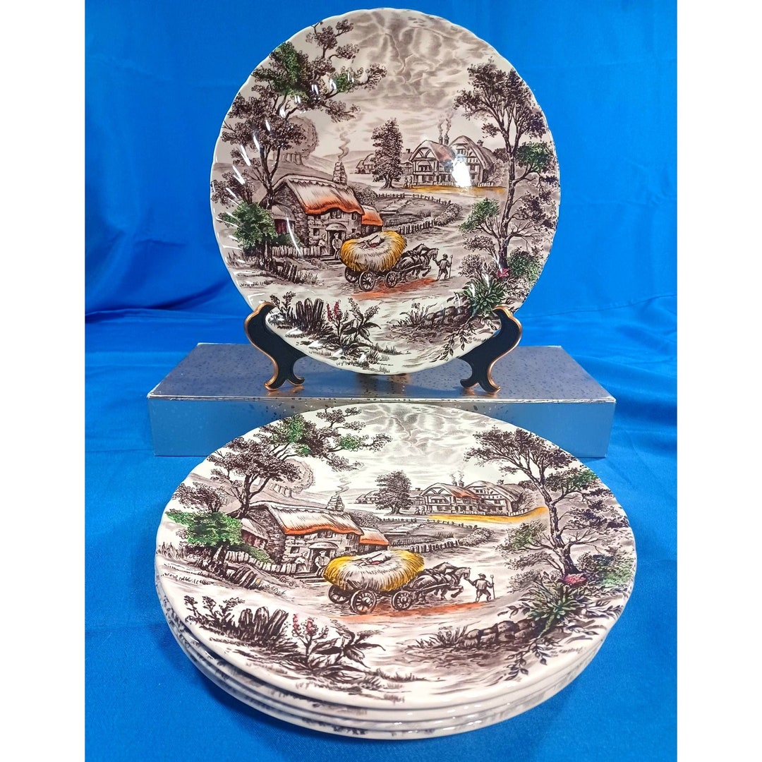 5 Staffordshire Yorkshire Ironstone Farm Hand Engraved Etsy