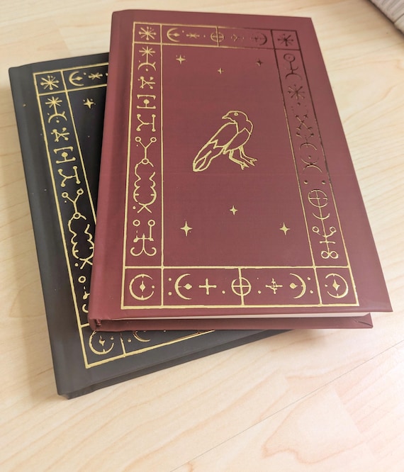 Practical Magic 2 Book of Raven Spell book or Notebook, Gold Foil Red or Black Film Inspired Prop Replica