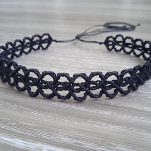 Choker Macrame Herz Minimalistic - Hippie Boho Style - Personalization by color