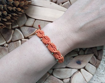 Macrame Bracelet leaf fall autumn summer friendship bracelet best friend gift waterproof serfer man hippie boho bracelets with beads