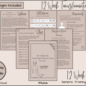Women&#39;s 12 Week Transformation Fitness Gym Plan, fItness, Gym schedule. Fat loss, Weight Loss plan, shred in 12 Weeks, glute, loose weight.