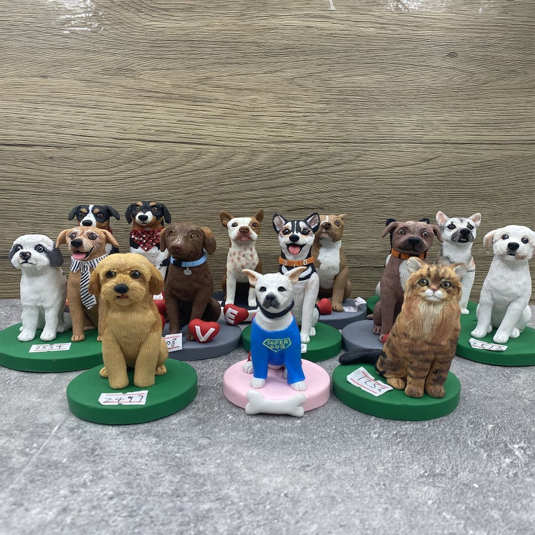 Custom Cat or Dog Figurines Animal Bobbleheads Base on Photos or Video Etsy