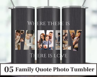 Family Photo Collage Tumbler: 20oz Skinny Sublimation Design (PNG)