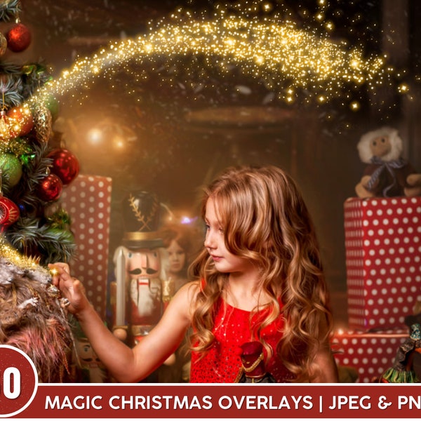 60 Magic Christmas overlays Bundle for Photoshop, Christmas Magic Overlays, Christmas Photoshop, Christmas Lights,Christmas Overlays