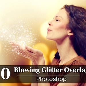 Blowing Glitter Photoshop Overlays Bundle, Bokeh Blow, Digital Overlay, Blowing Glitter Overlays, Glitter Photoshop, Glitter Overlay