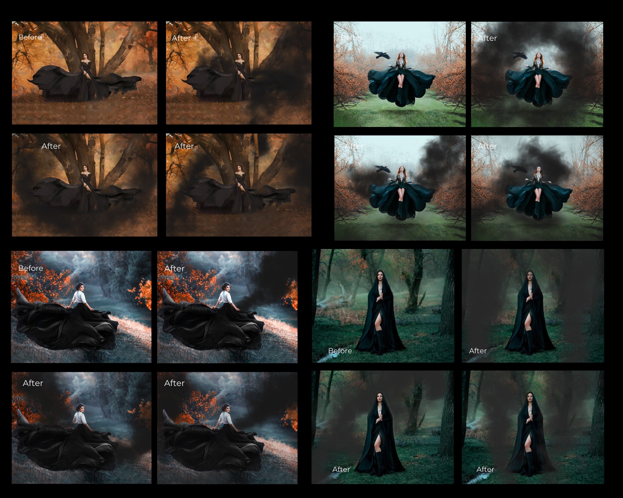 50 Black Smoke Bomb Overlay Bundle, Fog Overlays, Realistic Overlay ...