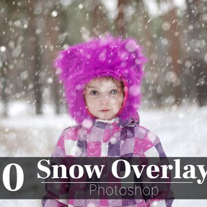 40 Snow Photoshop Overlays, Snow Overlay, Bokeh Snow Overlays, Winter Overlays, Realistic Snow Overlays, Photoshop Snow Filter