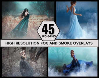 45 Photoshop Fog Overlays Bundle, Photoshop Smoke Overlays, Fog And Mist, Realistic Smoke, Real Fog Overlays, Fog Overlays, Fog Effects