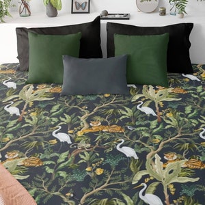 Dark Jungle Bedding, Moody Maximalist, Dark Academia Duvet Cover, Moody Florals, Maximalism, Art Nouveau