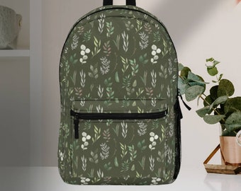 Cottagecore Backpack, Botanical Backpack, Laptop Backpack, Weekend Overnight Bag, Dark Moody Florals, Computer Bags