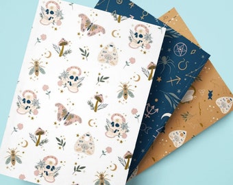 3 PACK Witchy Journals, Witchcraft Gift, Hardcover Diary, Hardback Notebook,Ouija, Skulls,Mushrooms, Pentagrams,Idea Book,Morning Journal,A5