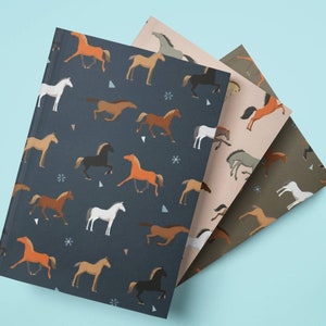 3 PACK- Equestrian Journal, Horse Journal, Equine Notebook, Hardcover Diary, Hardback, Horse lover Gift, Horseback Riding