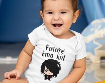 Emo Baby Clothes, Future Emo Kid, Goth Baby Nursery, Goth Baby Stuff, Alternative Baby Clothes, 2000s Emo, Emo Throwback, Alt Baby,Punk Rock