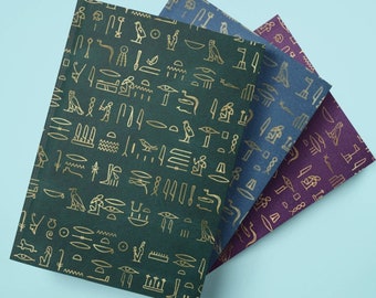 3 PACK Egyptian Journal, Egyptian Notebook, Hieroglyphics, Ancient Egypt, Egyptologist Gift, Hardcover Notepad, Hardback Diary