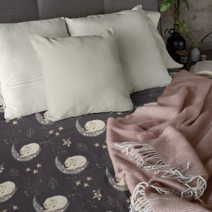 Kids Duvet Cover Set, Arctic Fox Bedding, Snow Fox, Kids Room Decor, Dorm Bedding, Witchy Home Decor, Celestial Duvet Cover, White Fox