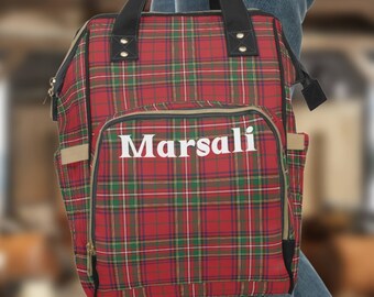 Stewart Royal Tartan Diaper Bag, Baby Diaper Bags, Baby Backpack Diaper Bag, Baby Shower Gift