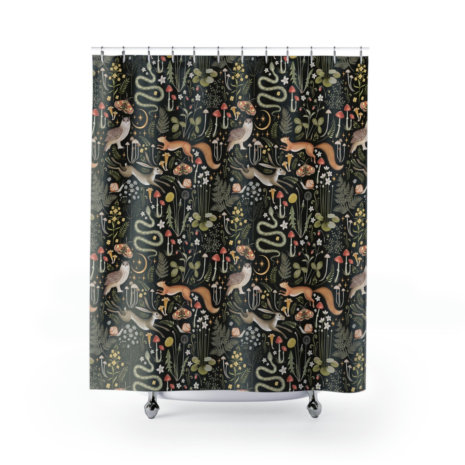 Dark Cottagecore Shower Curtain Dark Cottagecore Home Decor Etsy
