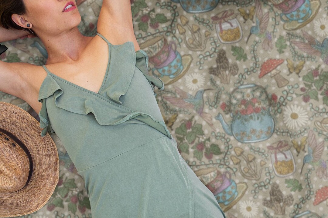 Cottagecore Picnic Blanket, Tea Party, Washable Outdoor Picnic Blanket