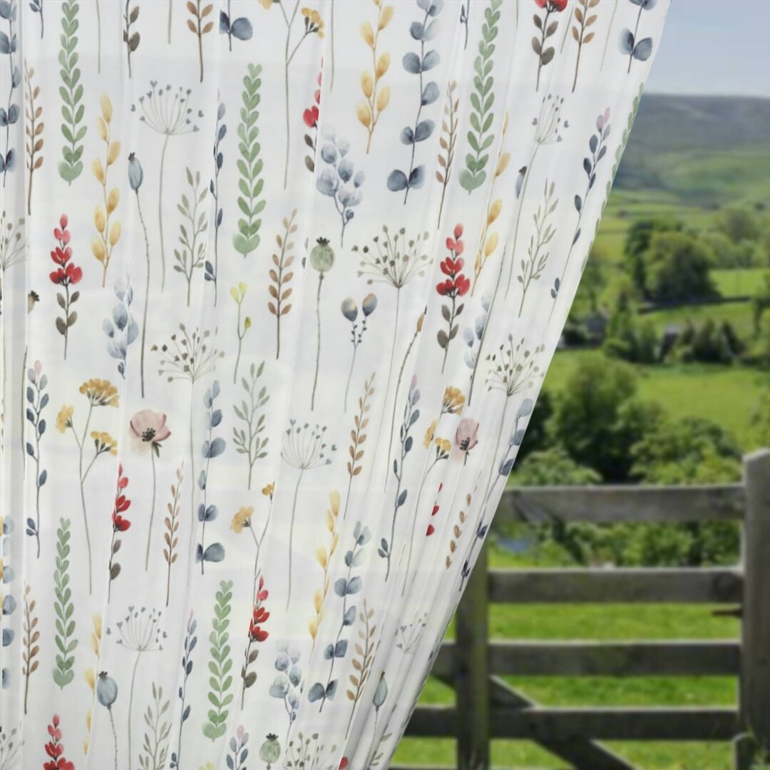Cottagecore Floral Curtains, Wildflower Curtains, Country Cottage Decor
