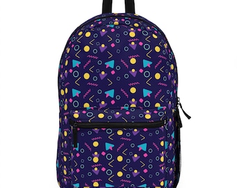 90s Backpack, Back to School, Laptop Backpack, 90s Fashion, 90s Pattern, 80s Bag, Work Bag, Weekend Overnight Bag, Retro Vintage Aesthetic