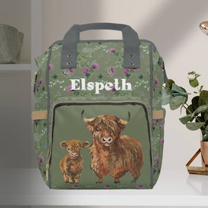 Highland Cow Diaper Bag, Cow Diaper Bag, Highland Cow Baby Shower,Highland Cow Baby Nursery,Highland Cow Baby Decor,Highland Cow Baby Items