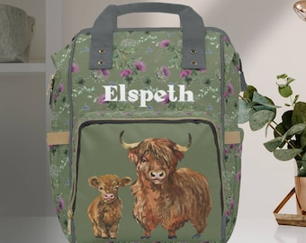Highland Cow Diaper Bag, Cow Diaper Bag, Highland Cow Baby Shower,Highland Cow Baby Nursery,Highland Cow Baby Decor,Highland Cow Baby Items