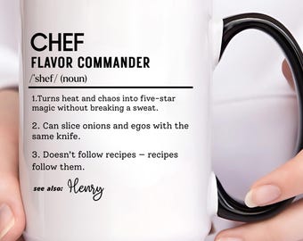 Funny Chef Definition Coffee Mug, Personalized Kitchen Boss Cup, Gourmet Appreciation Gift, Culinary Gift, Custom Coffee Mug, Chef Coffee