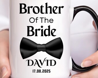 Tazza "Fratello della sposa", regalo di nozze con papillon personalizzato