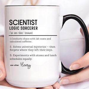 Scientist Definition Mug, Funny Lab Mug, Custom STEM Gift, Nerdy Researcher Cup, Science Teacher Appreciation Mug
