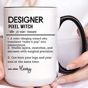 Designer Mug, Personalized Definition Mug, Funny Graphic Designer Gift, Custom Design Mug, Office Coffee Cup, Creative Job Mug