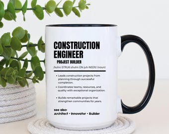 Construction Engineer Mug, Construction Engineer Gift, Engineer Coffee Mug, Civil Engineering Present, Builder Mug