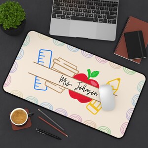 Custom Teacher Desk Mat, Personalized Name Desk Mat for Teacher, Classroom Decor, Large Desk Mat Gift, Teacher Appreciation Gift