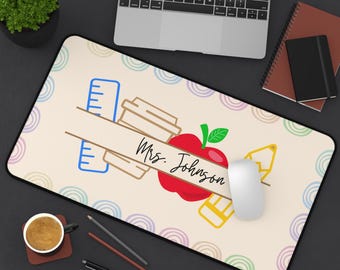 Custom Teacher Desk Mat, Personalized Name Desk Mat for Teacher, Classroom Decor, Large Desk Mat Gift, Teacher Appreciation Gift